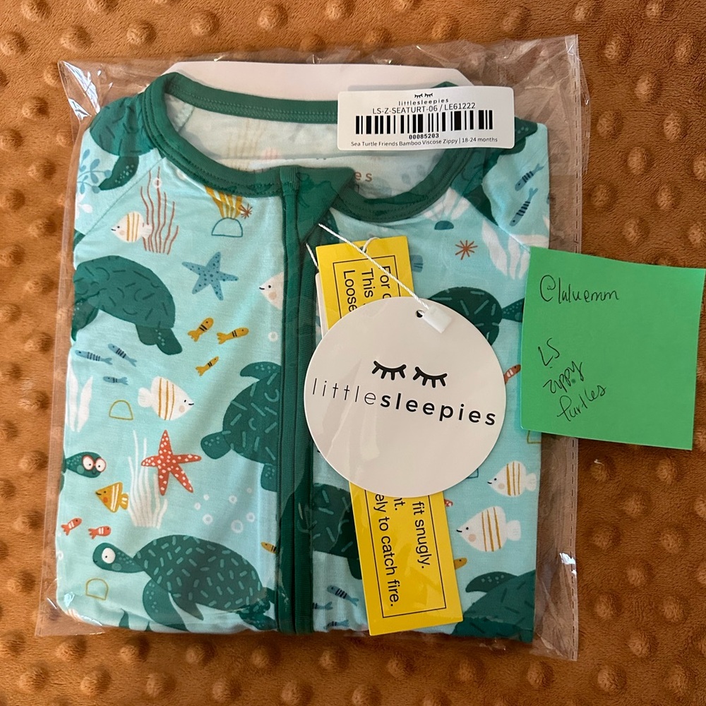 Little Sleepies Sea Turtle Friends LIMITED EDITION Zippy